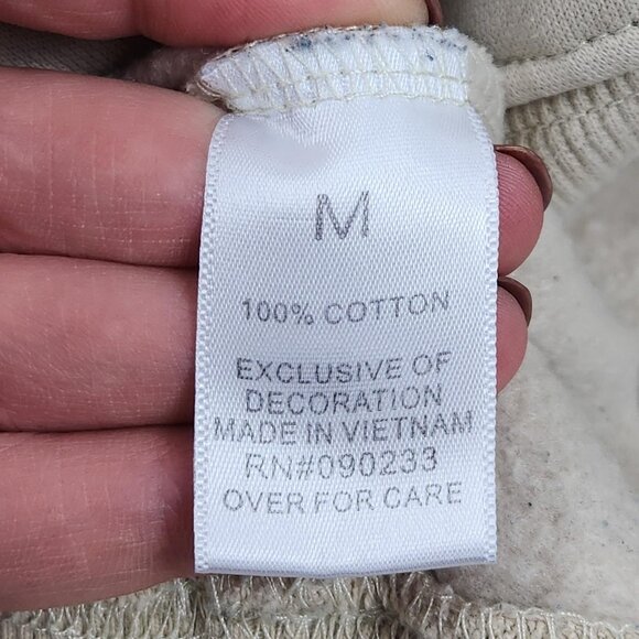 Fear Of God Essentials Hoodie Men Medium Desert Cream Cotton Pullover Sweatshirt - Picture 10 of 14